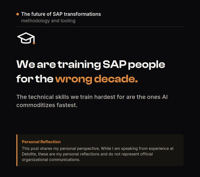 We are training SAP people for the wrong decade.