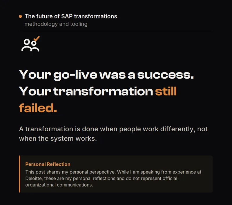 Your go-live was a success. Your transformation still failed.