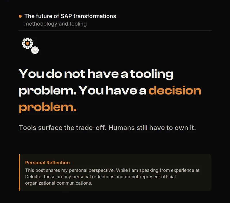 You do not have a tooling problem. You have a decision problem.